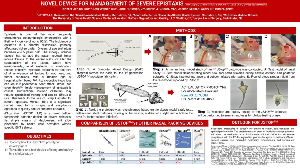 ARS Miami 2024 poster: Novel device for management of severe epistaxis (JSTOP)